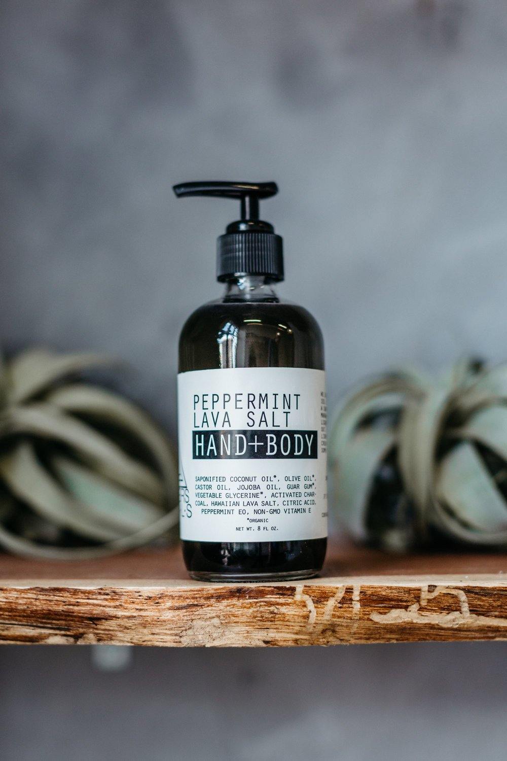 Moon Rivers Naturals Peppermint Lava Salt Hand & Body Wash - White Rock Soap Gallery