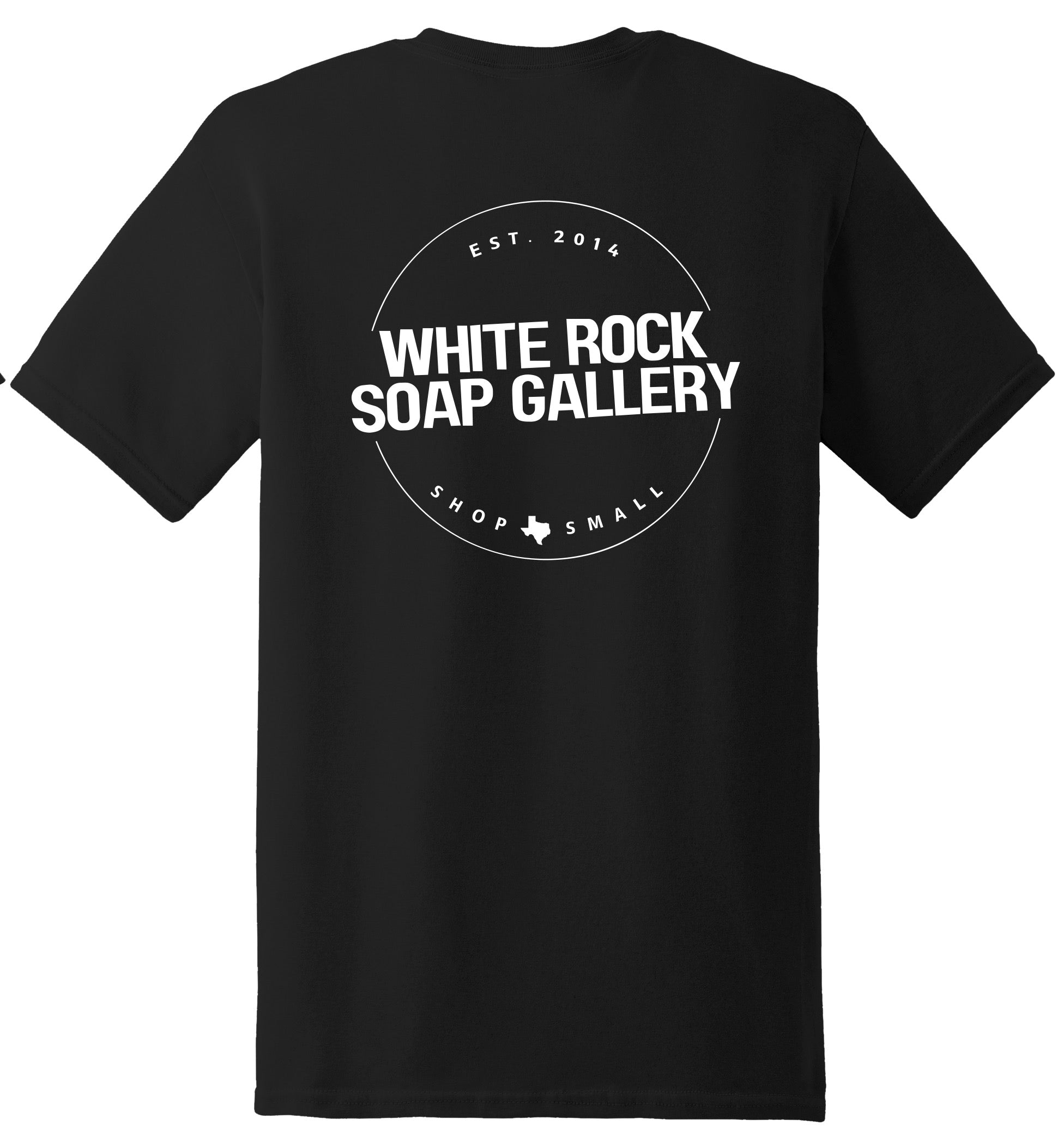 Camiseta de algodón con logotipo de White Rock Soap Gallery Est 2014