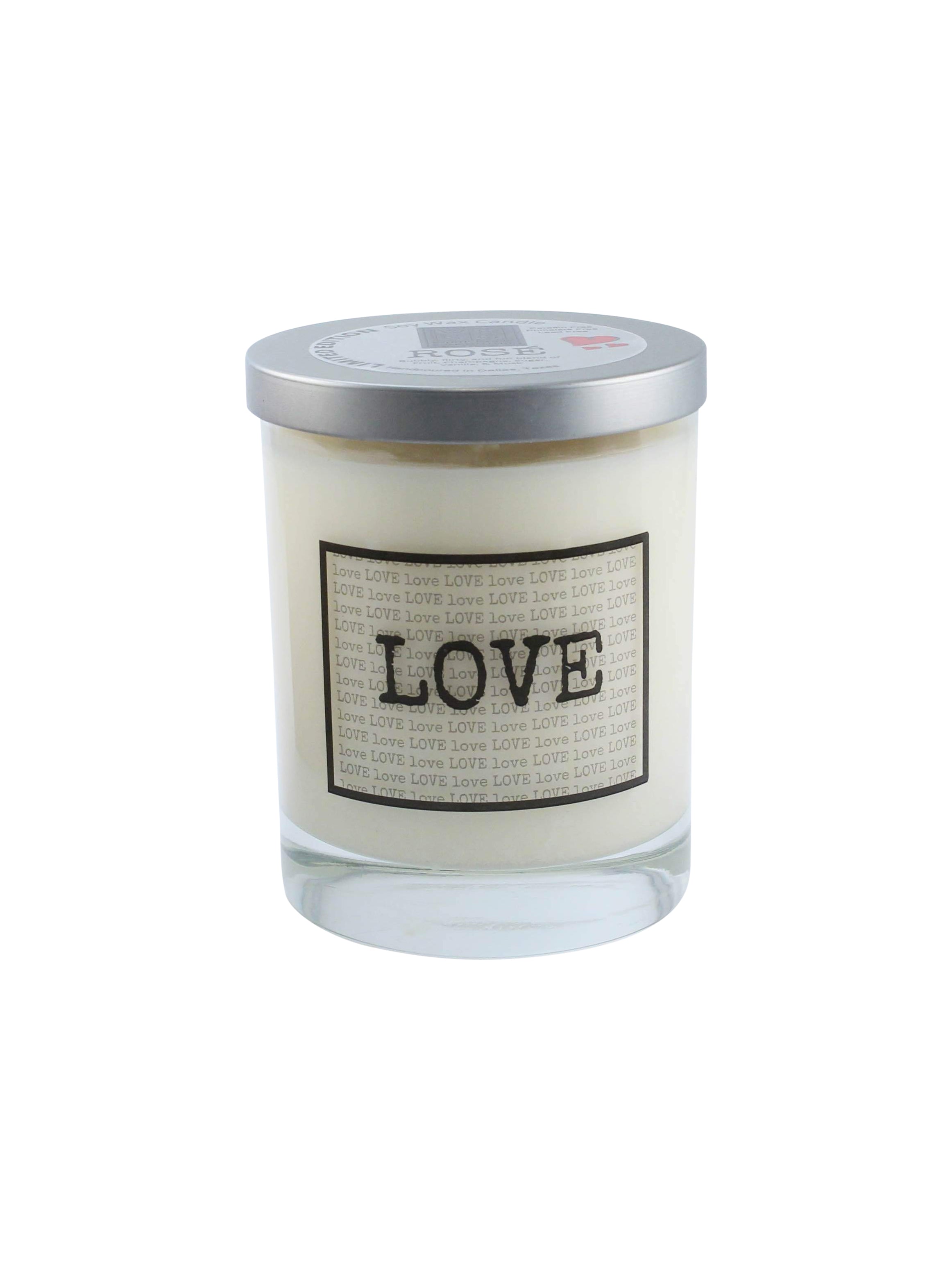 Soy Wax Candle Jar w Lid 13.5 oz - Rosé
